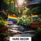 G128 12 Pack Handheld LGBT Rainbow Pride Stick Flags | 4x6 In | Printed 150D Polyester, Social Flag, Solid Plastic Stick, Spear White Tip